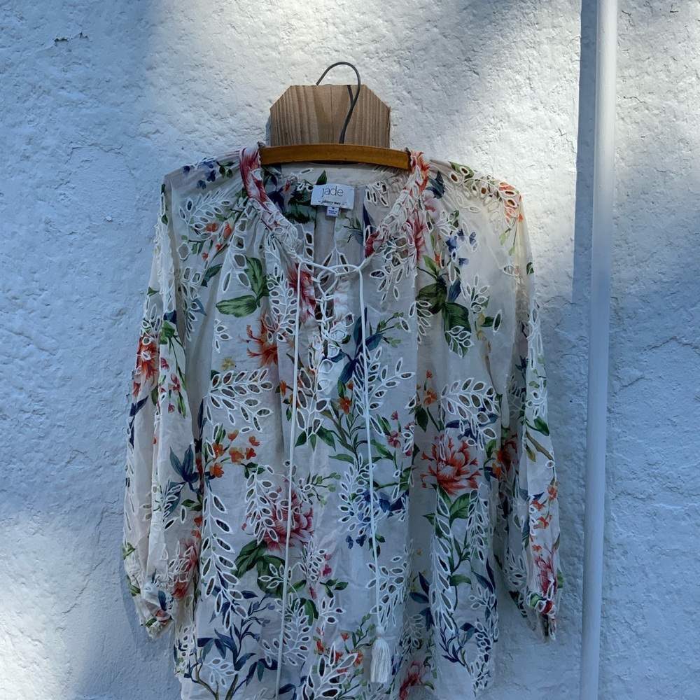 Jade by Johnny Was Floral Lace Blouse - Multicolor